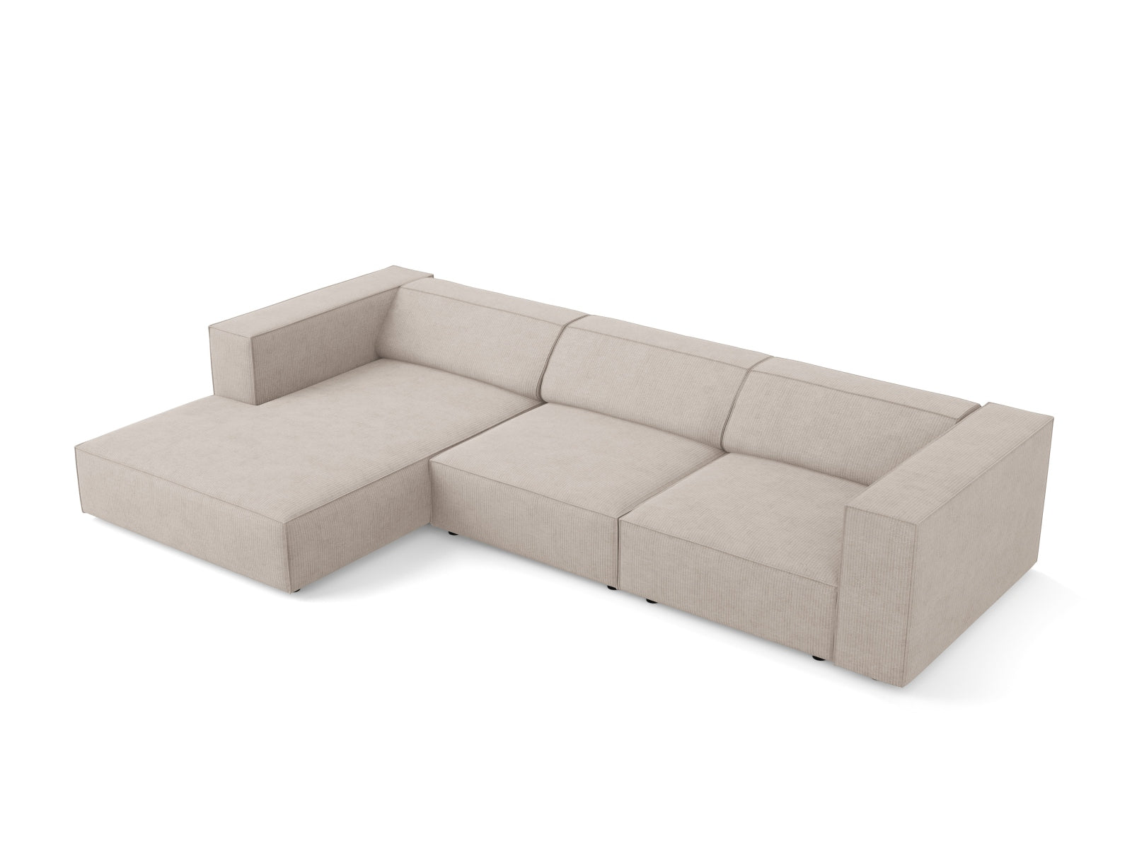 Elegantes Arendal Ecksofa links in dunkelbeige, ideal für gemütliche Wohnräume. Geräumiges 4-Sitzer Modell von Cosmopolitan Design.