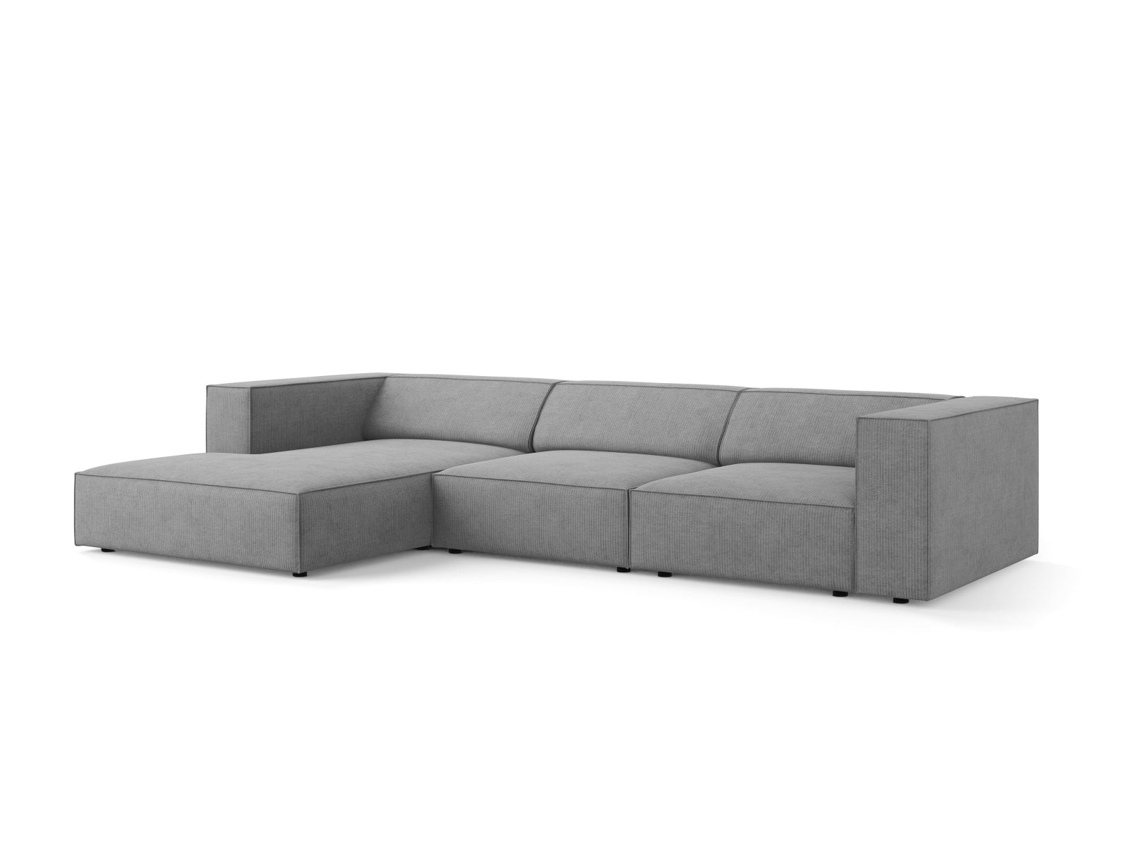 Stylisches Arendal Ecksofa links in Dunkelgrau, ideal für moderne Wohnräume. Komfortables 4-Sitzer Design von Cosmopolitan Design.