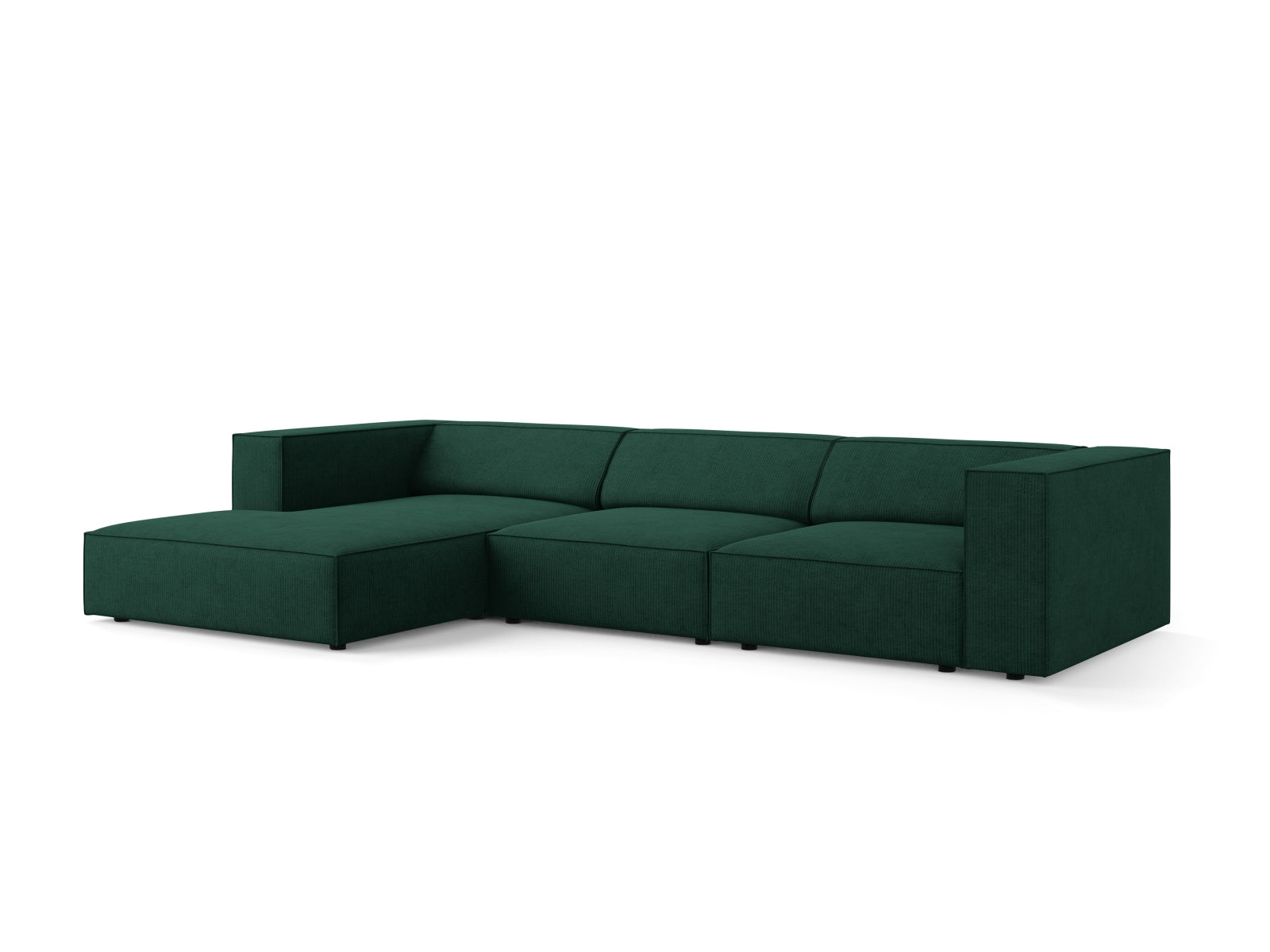Elegantes Arendal Ecksofa links in Bottle Green, 4-Sitzer von Cosmopolitan Design, ideal für stilvolle Wohnräume.