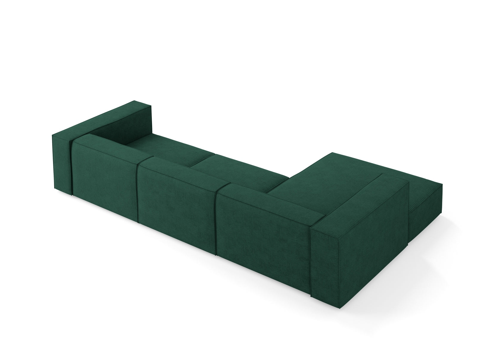 Modernes 4-Sitzer Arendal Ecksofa links in edlem Bottle Green von Cosmopolitan Design, perfekt für gemütliche und stilvolle Wohnzimmer.