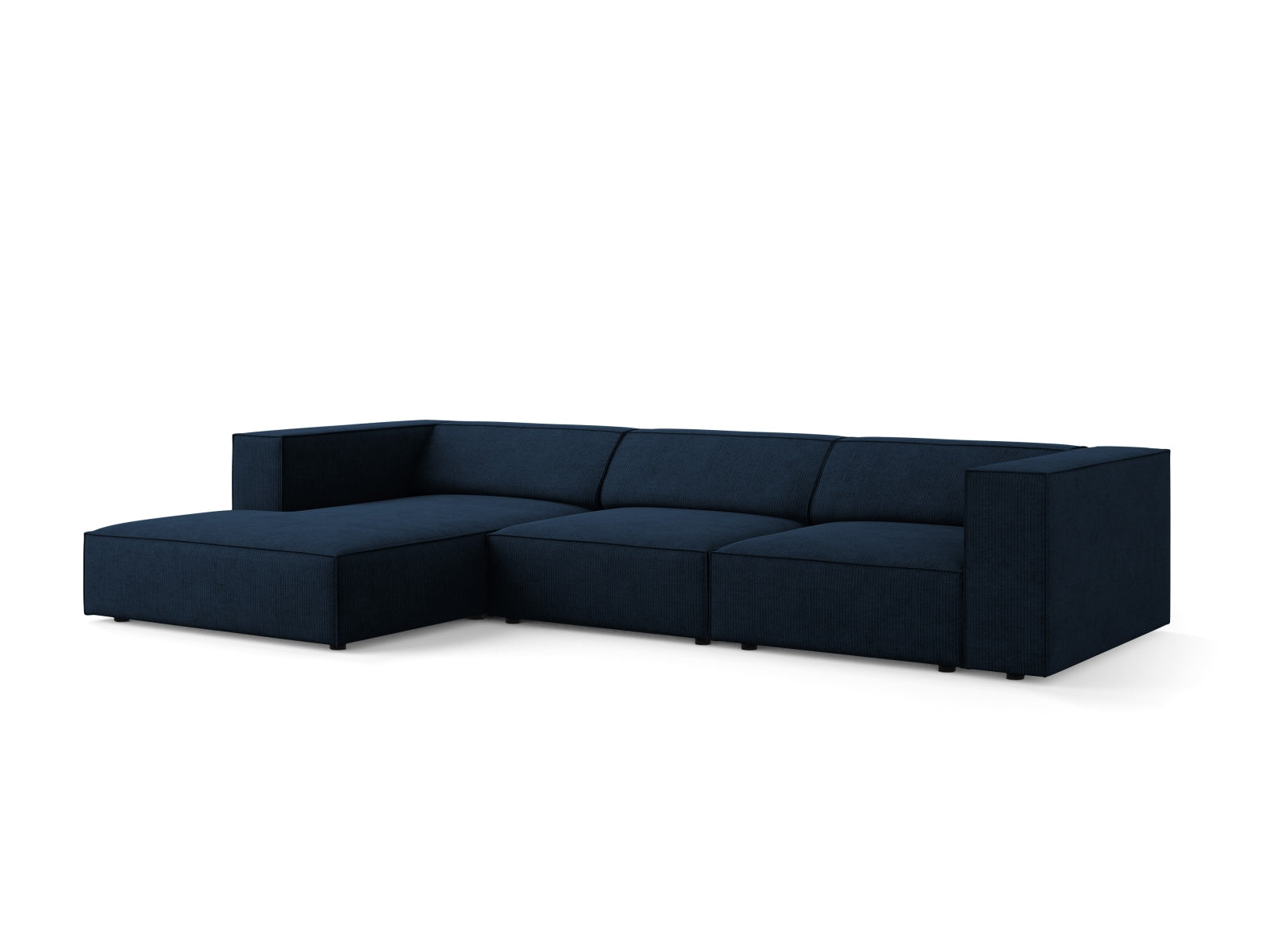 Elegantes Arendal Ecksofa links in Royal Blue, 4-Sitzer von Cosmopolitan Design, ideal für stilvolle Wohnräume.