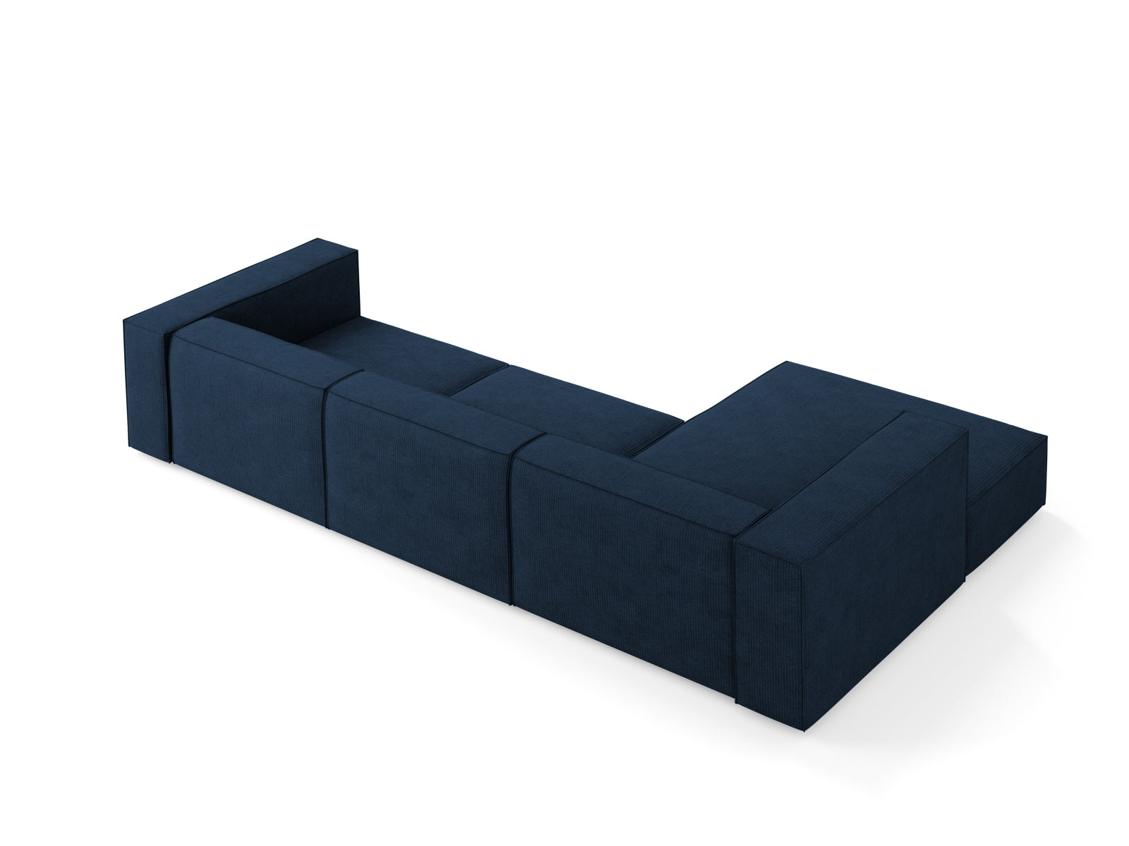 Modernes 4-Sitzer Ecksofa Arendal links in Royal Blue von Cosmopolitan Design, perfekt für gemütliche und stilvolle Wohnzimmer.