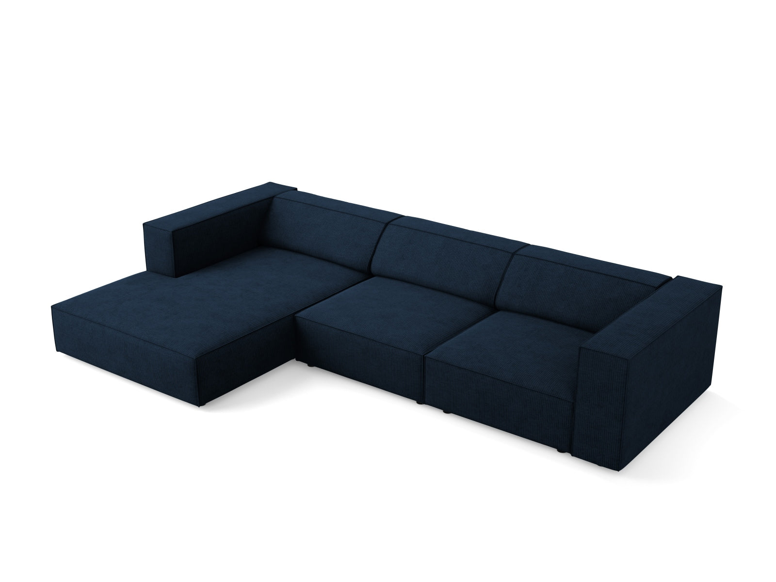 Elegantes L-Sofa Arendal in Royal Blue, ideal für stilvolle Wohnräume und entspannte Abende mit Freunden und Familie.