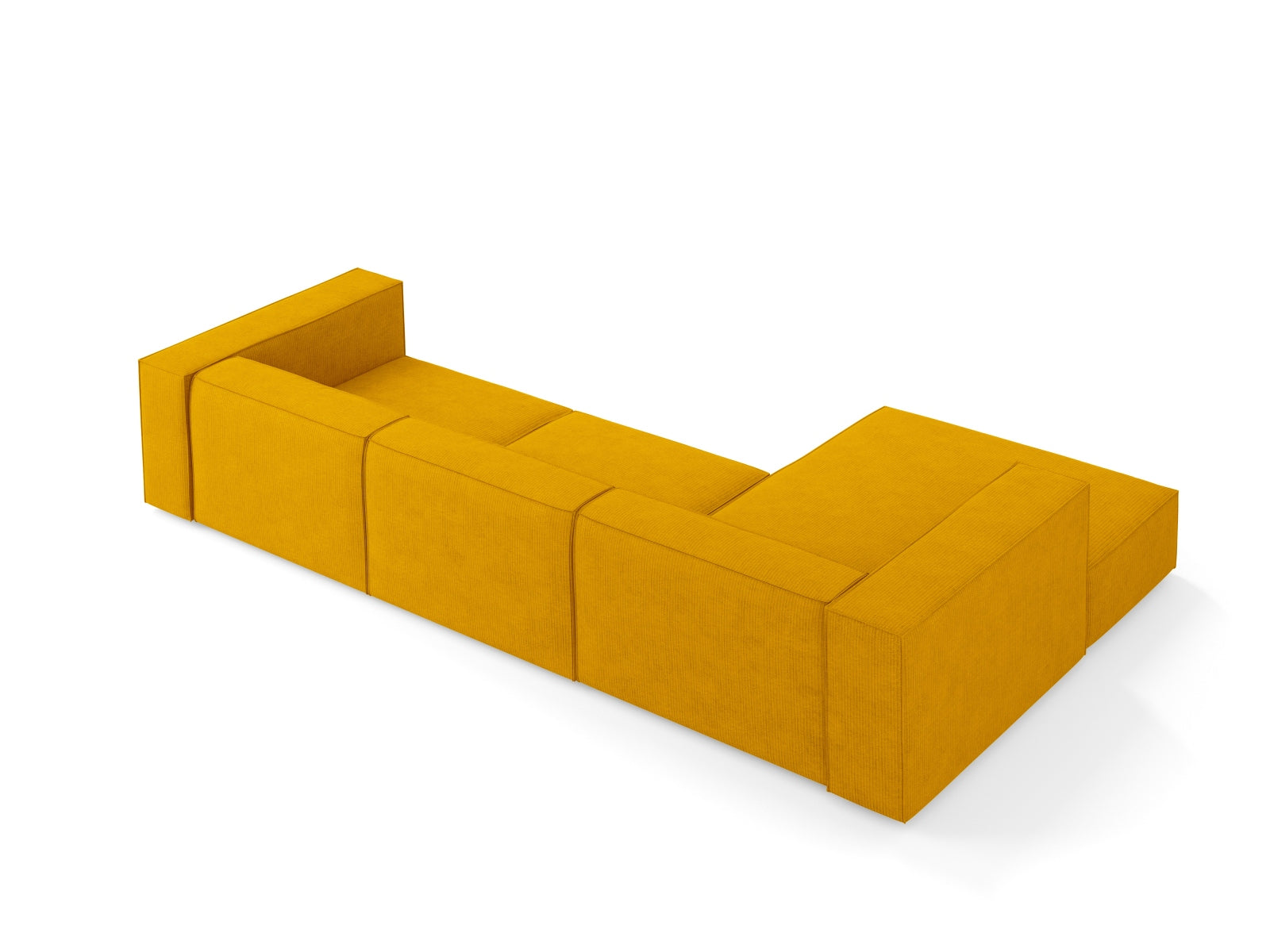 Elegantes 4-Sitzer Ecksofa Arendal links in senfgelber Farbe von Cosmopolitan Design, perfekt für stilvolle Wohnzimmer.