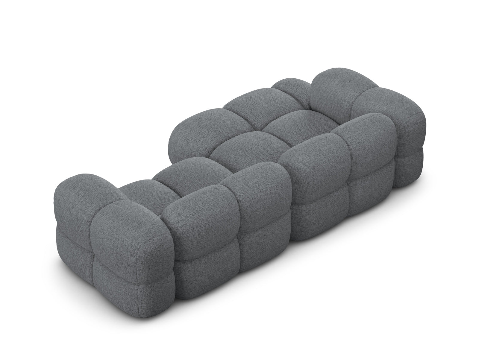 Elegantes Loretto Ecksofa links, 3-Sitzer mit 147 cm, in modernem Grau, perfekt für gemütliche und stilvolle Wohnräume.