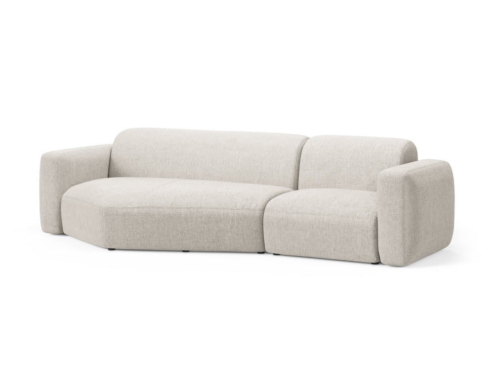 Beige Strino Ecksofa links, 3-Sitzer, modernes Design von Cosmopolitan, ideal für stilvolle Wohnräume, erhältlich bei KAQTU.