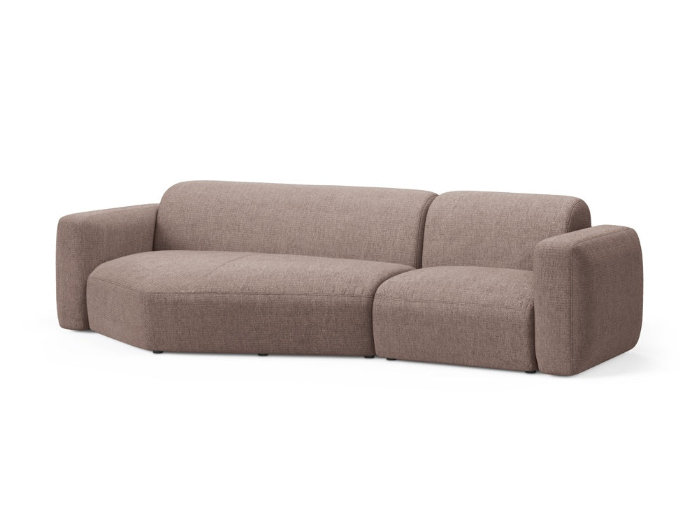 Elegantes Strino Ecksofa links in Cappuccino-Sorella, ideal für stilvolle Wohnräume, erhältlich bei KAQTU Design AG.