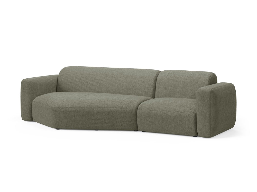 Elegantes, modulares Ecksofa in Dunkelolivgrün, ideal für stilvolle Wohnräume. Perfekt als 3-Sitzer für gemütliche Abende.