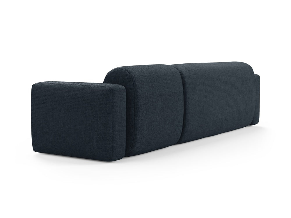 Modulares Strino Ecksofa links in tiefem Blau, 3-Sitzer, perfekt für moderne Wohnkonzepte, erhältlich bei Cosmopolitan Design.