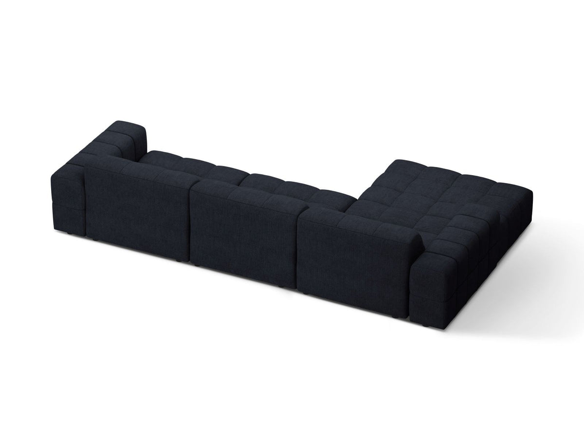 Ecksofa links Chicago in Light Beige mit Eden-Stoff, Massivholzrahmen, Kunststoffbeinen und Récamiere, Cosmopolitan Design