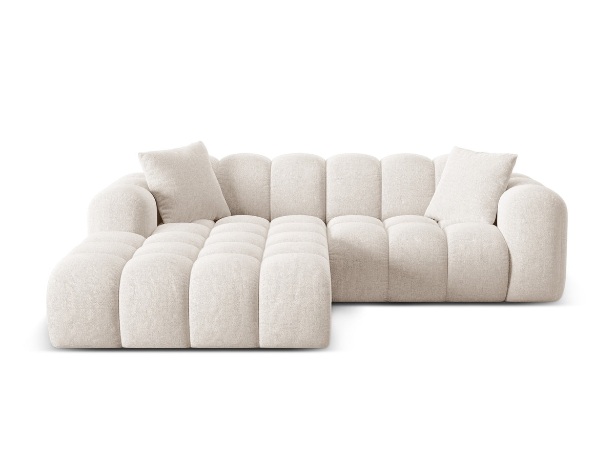 Ecksofa links Treno von Cosmopolitan Design mit Stoffbezug und schwarzen Beinen