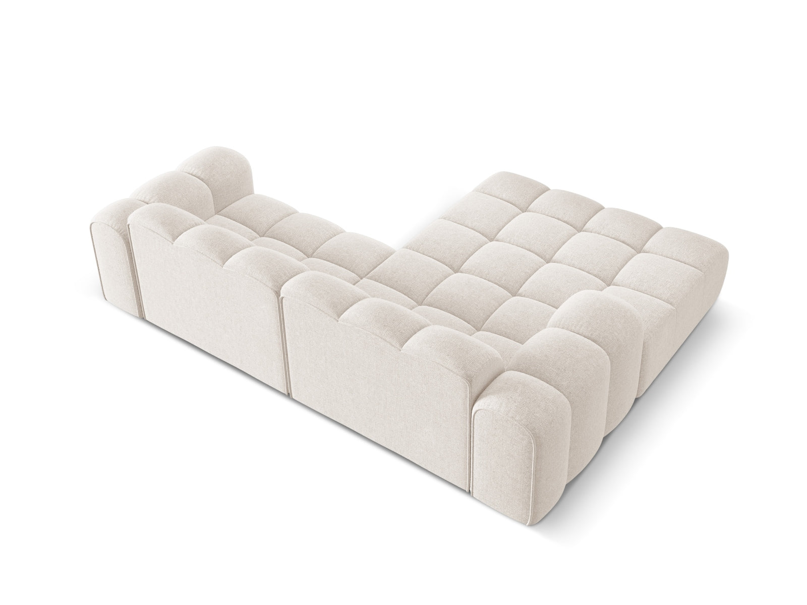 Elegantes 3-Sitzer Ecksofa Treno in zartem Beige, perfekt für gemütliche Wohnzimmer und stilvolle Einrichtung von Cosmopolitan Design.
