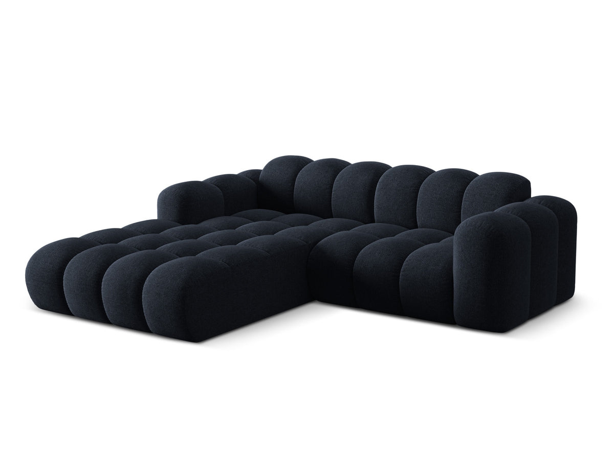 Ecksofa links Treno von Cosmopolitan Design mit Stoffbezug und schwarzen Beinen