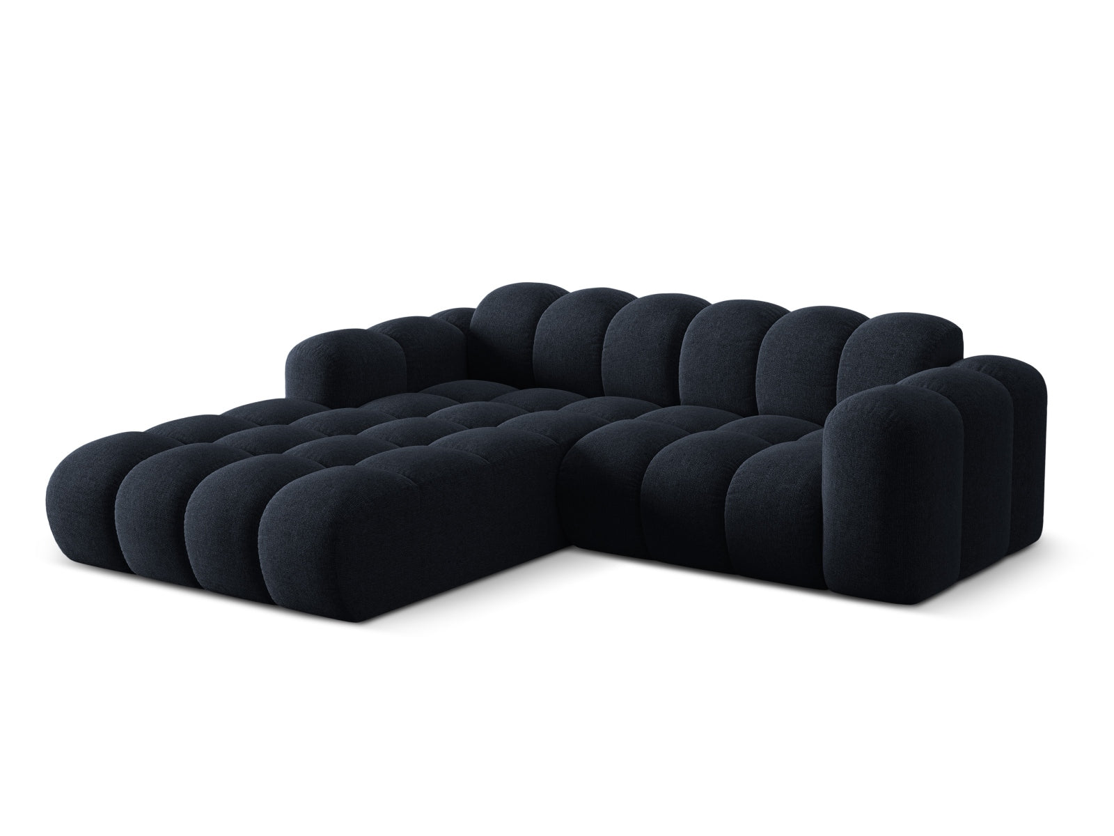 Elegantes 3-Sitzer Ecksofa Treno in Navy Blue-Eden, ideal für stilvolle Wohnräume, präsentiert von Cosmopolitan Design.
