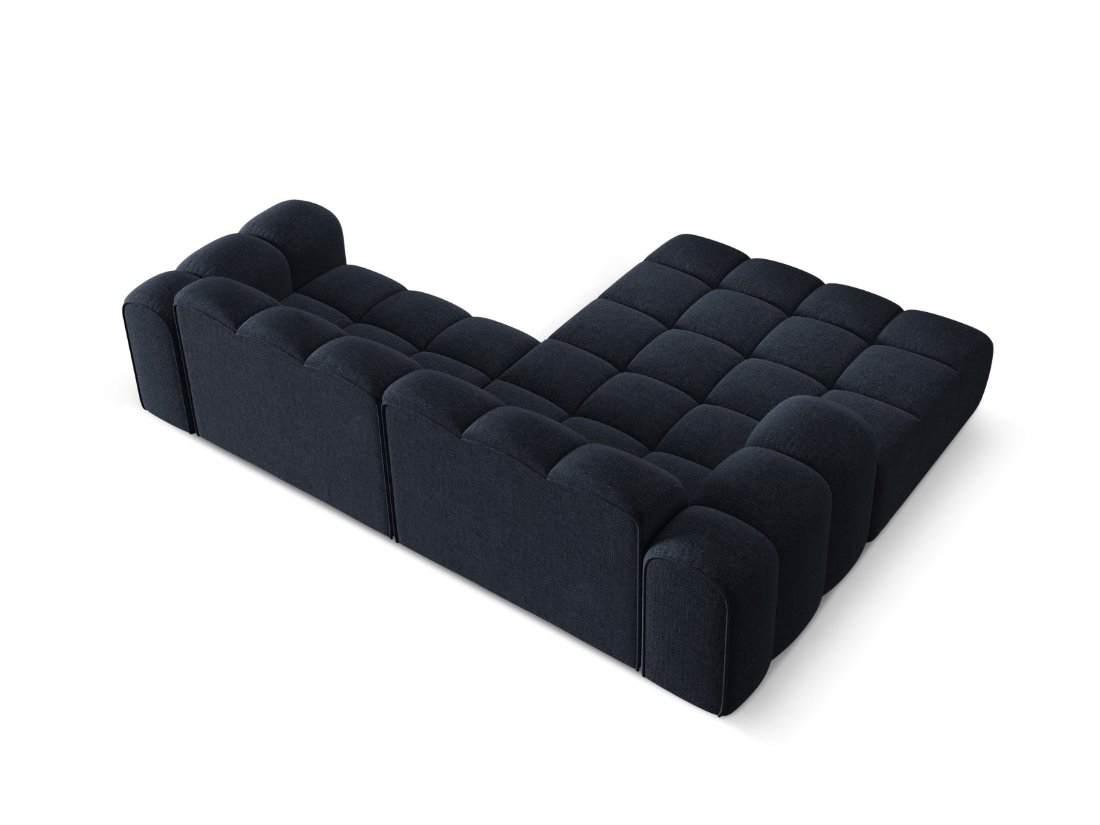 Modernes 3-Sitzer Ecksofa Treno in Navy Blue-Eden, perfekt für gemütliche Abende und stilvolle Einrichtungsideen von Cosmopolitan Design.