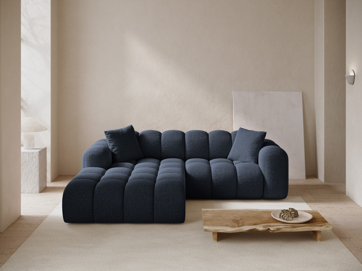 Ecksofa links Treno von Cosmopolitan Design mit Stoffbezug und schwarzen Beinen