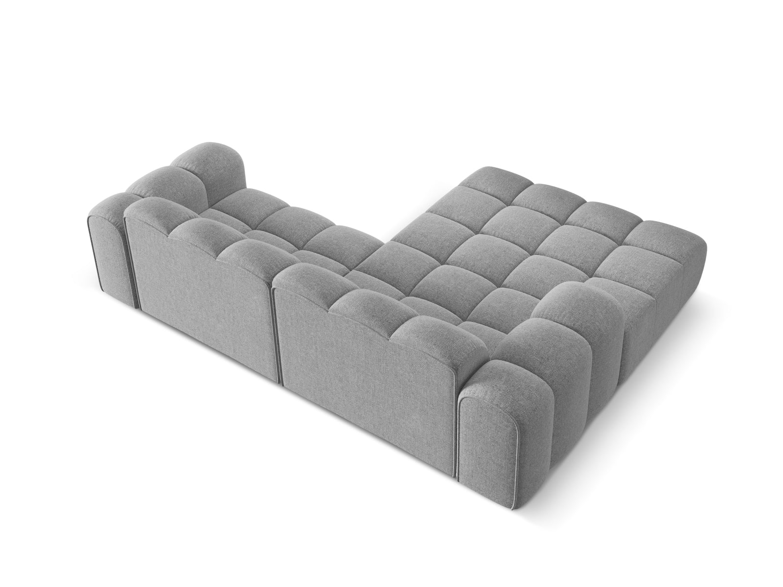 Stylisches 3-Sitzer Ecksofa Treno in elegantem Grau, perfekt für entspannte Abende und modernes Wohndesign von Cosmopolitan Design.