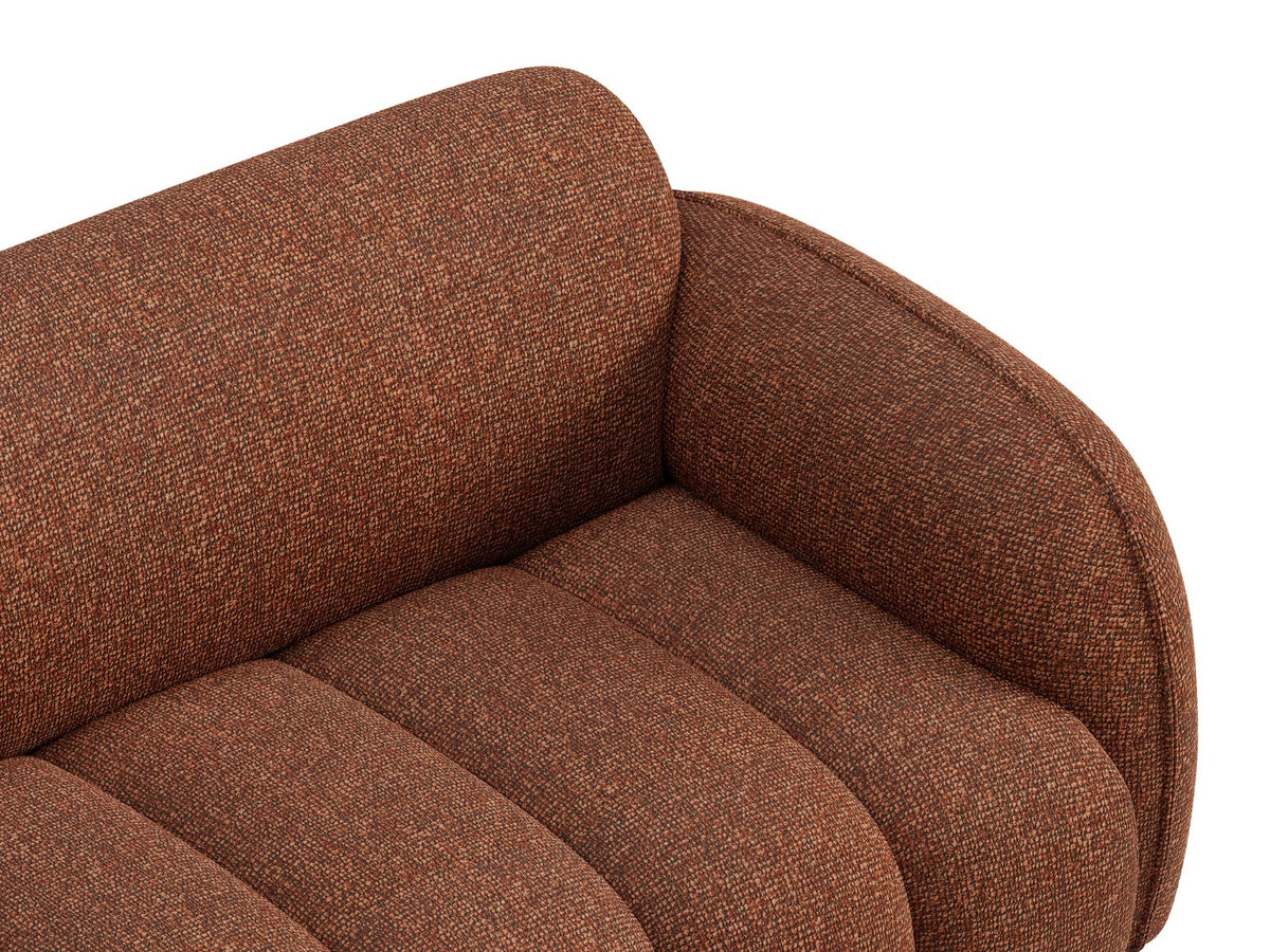 Beige-meliertes Boucle-Ecksofa links mit Récamiere, Massivholzrahmen und schwarzen Kunststoffbeinen, Cosmopolitan Design Bilbao Serie.
