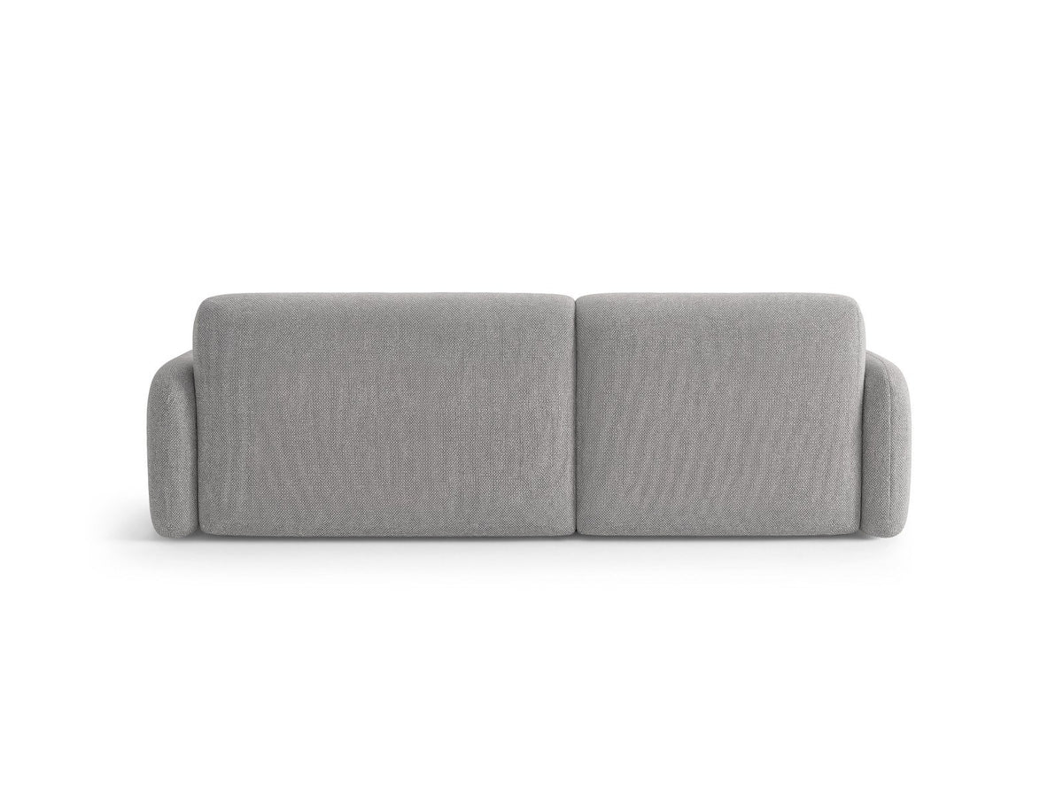Ecksofa Malmo mit Chenille-Bezug, Récamiere und flachen schwarzen Kunststoffbeinen