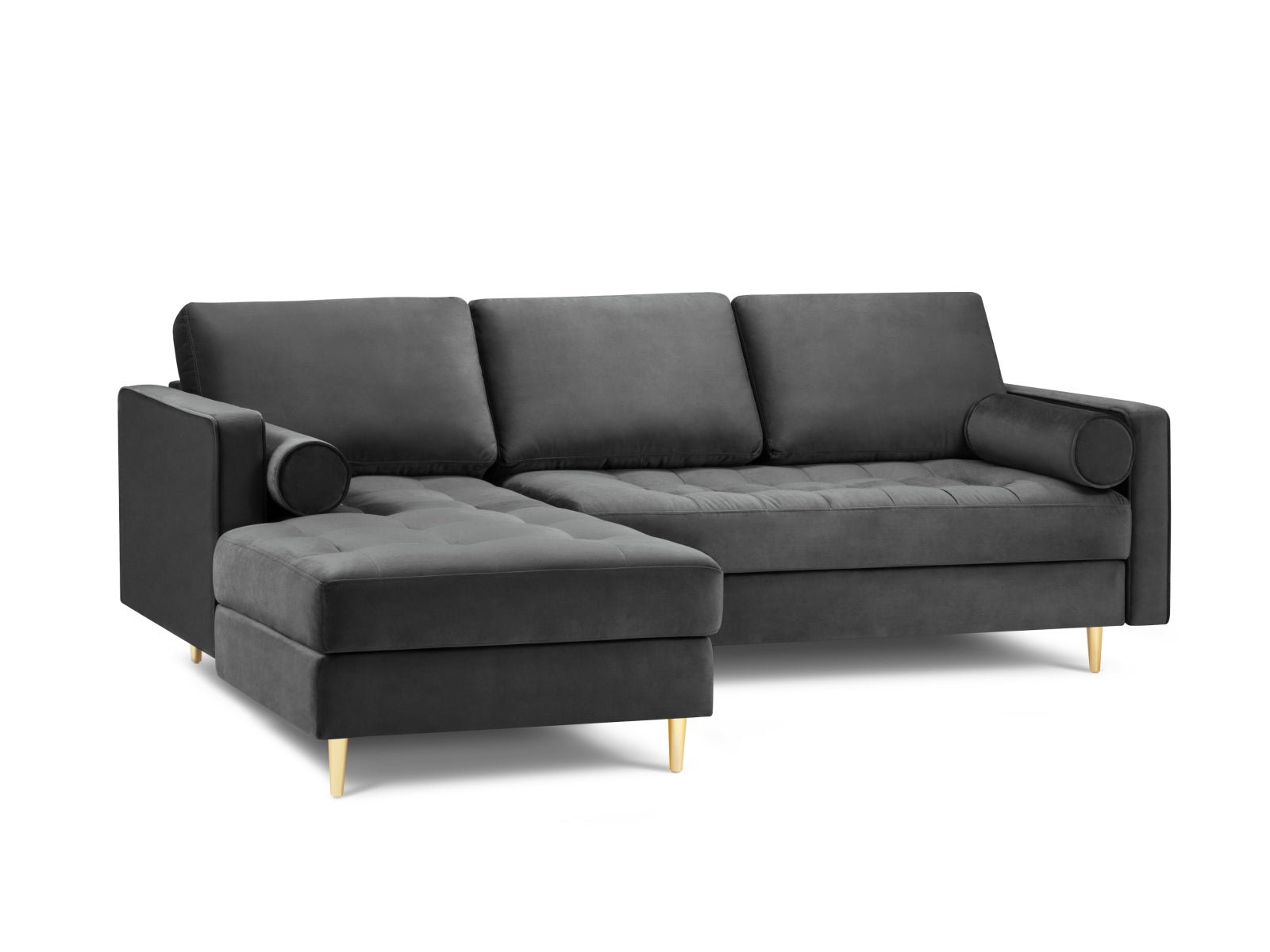 4-Sitzer Ecksofa links Aspen in Dark Grey-Salvador präsentiert im Onlineshop von KAQTU Design AG. Ecksofa links ist von Cosmopolitan Design