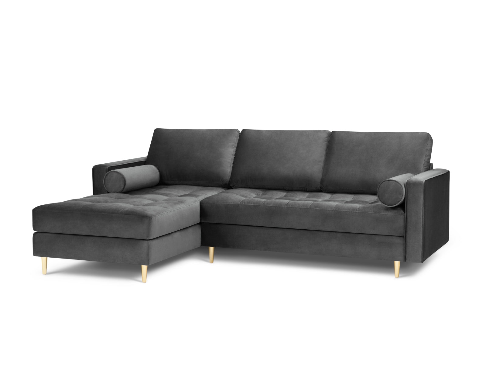 4-Sitzer Ecksofa links Aspen in Dark Grey-Salvador präsentiert im Onlineshop von KAQTU Design AG. Ecksofa links ist von Cosmopolitan Design
