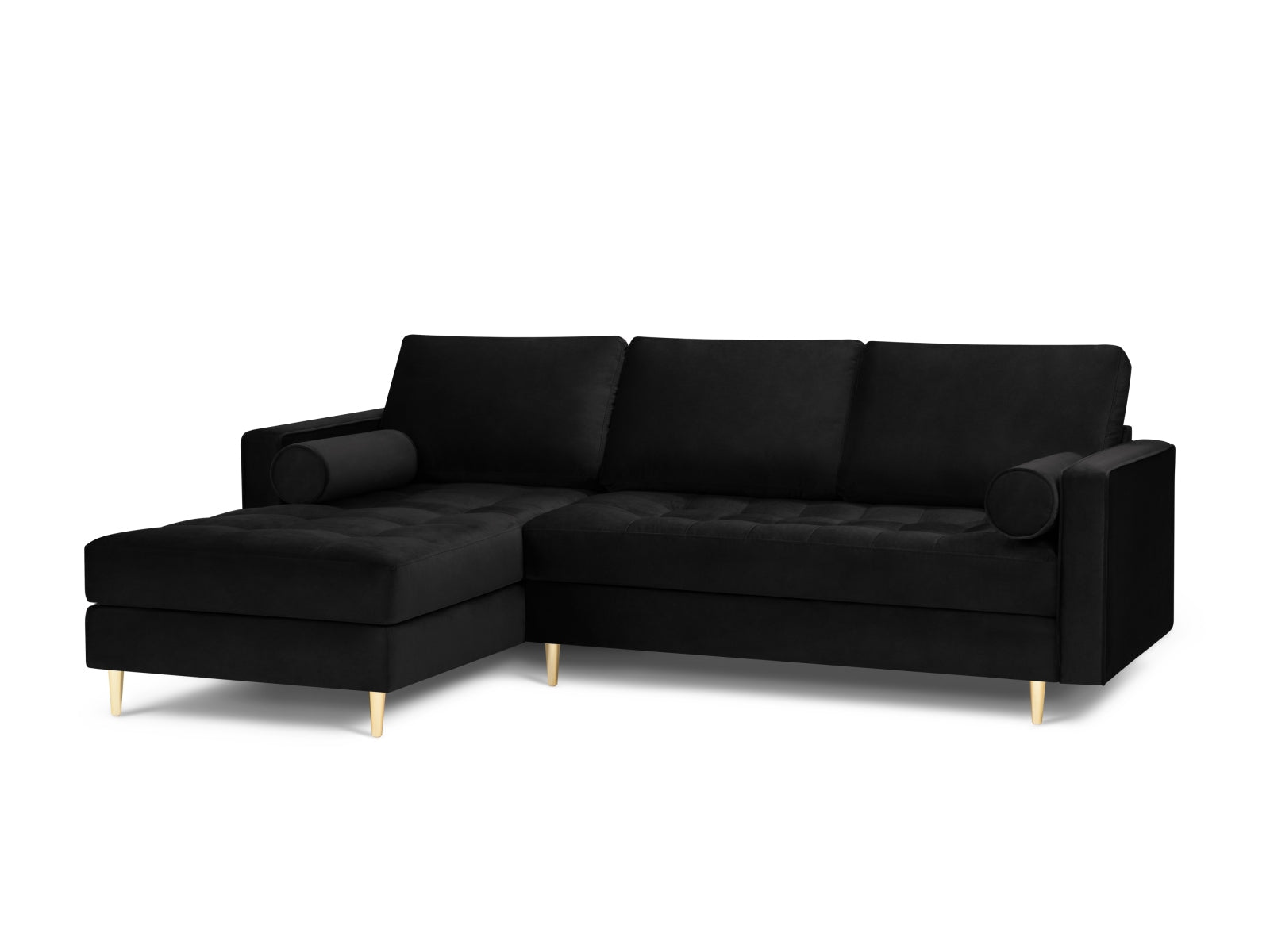 4-Sitzer Ecksofa links Aspen in Black-Salvador präsentiert im Onlineshop von KAQTU Design AG. Ecksofa links ist von Cosmopolitan Design
