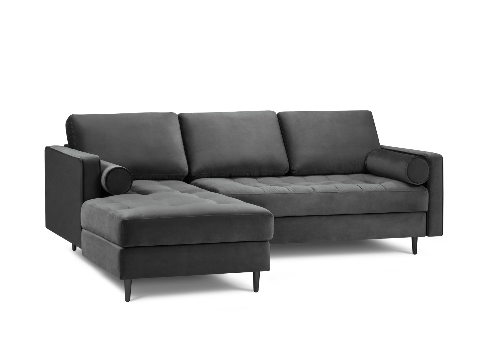 4-Sitzer Ecksofa links Aspen in Dark Grey-Salvador präsentiert im Onlineshop von KAQTU Design AG. Ecksofa links ist von Cosmopolitan Design