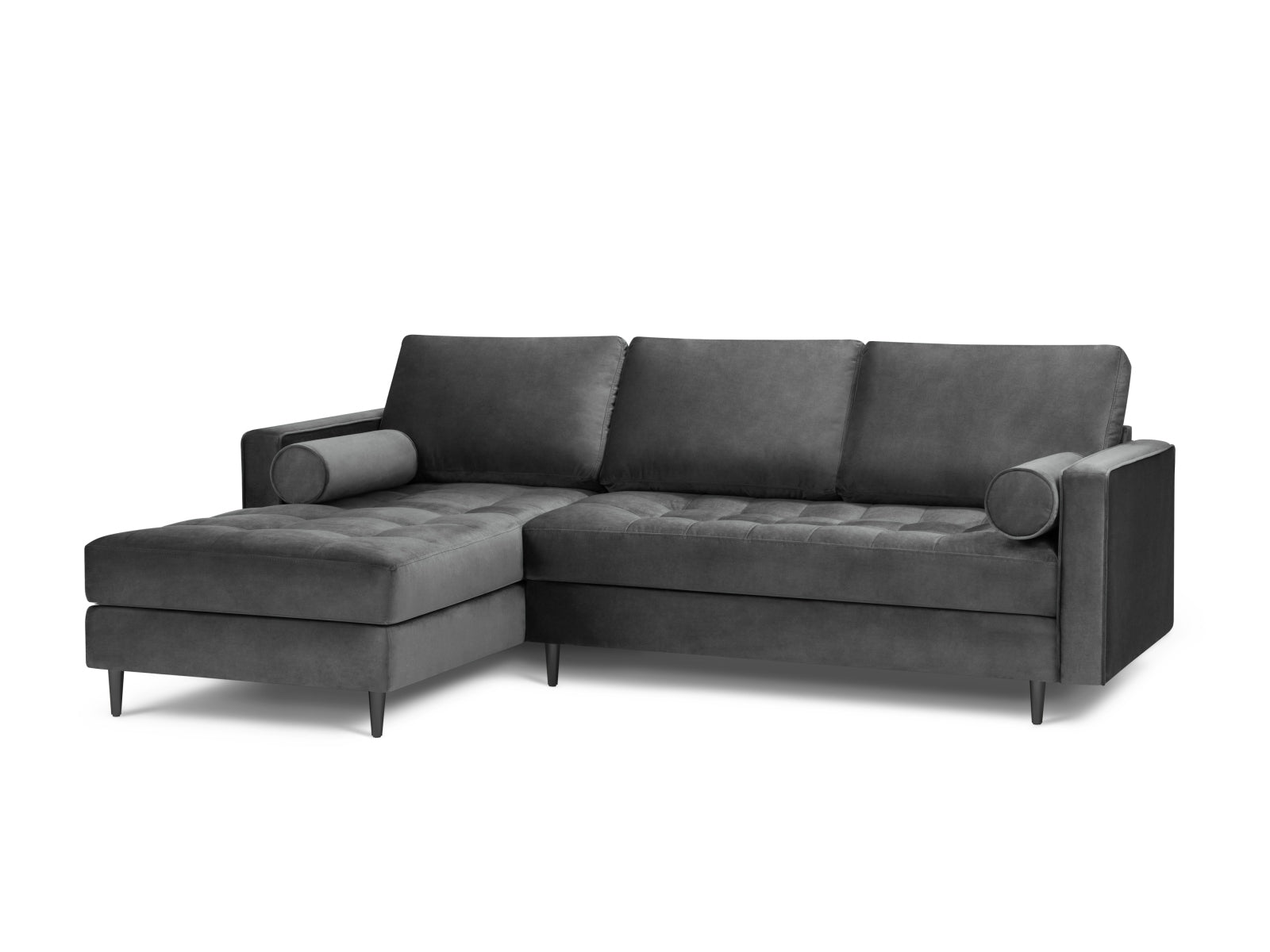 4-Sitzer Ecksofa links Aspen in Dark Grey-Salvador präsentiert im Onlineshop von KAQTU Design AG. Ecksofa links ist von Cosmopolitan Design