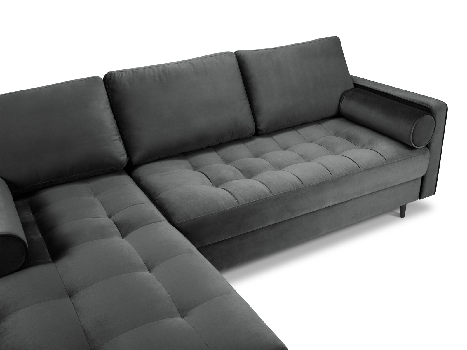 4-Sitzer Ecksofa links Aspen in Dark Grey-Salvador präsentiert im Onlineshop von KAQTU Design AG. Ecksofa links ist von Cosmopolitan Design