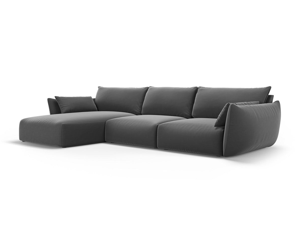 4-Sitzer Ecksofa links Matera in Dark Grey-Salvador präsentiert im Onlineshop von KAQTU Design AG. Ecksofa links ist von Cosmopolitan Design
