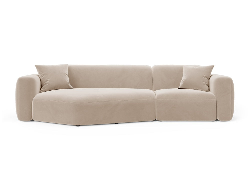 Strino Velour Modular Ecksofa links 3 Sitzer in Beige präsentiert im Onlineshop von KAQTU Design AG. Ecksofa links ist von Cosmopolitan Design