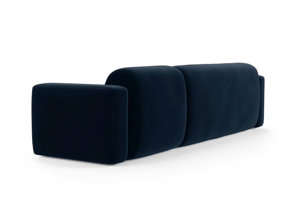 Modulares Strino Velour Ecksofa links in Royal Blue, bietet modernen Komfort und stilvolles Design für Ihr Zuhause.