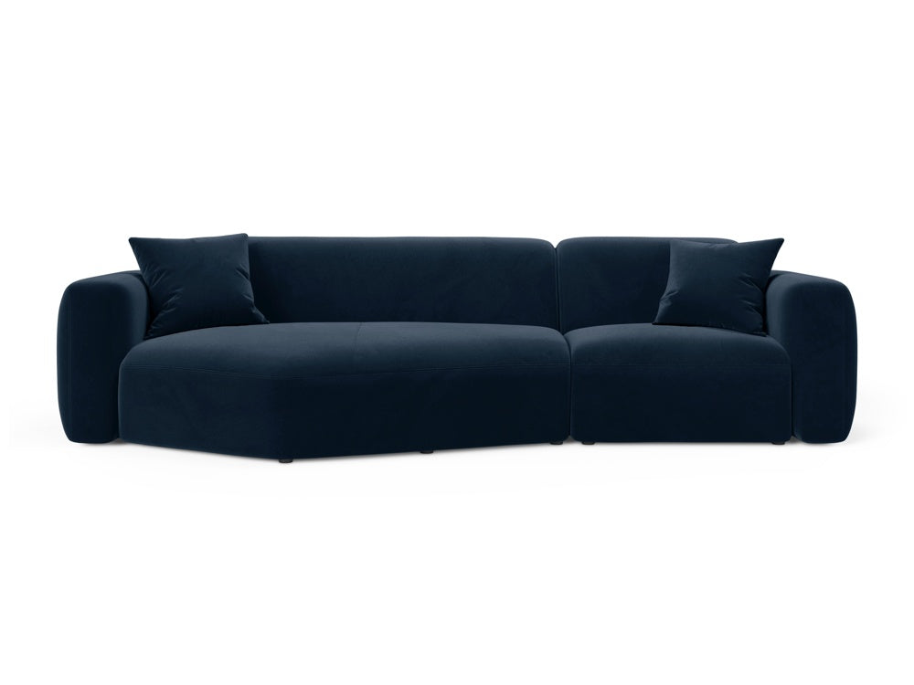 Strino Velour Modular Ecksofa links 3 Sitzer in Royal Blue-Salvador präsentiert im Onlineshop von KAQTU Design AG. L-Sofa links ist von Cosmopolitan Design