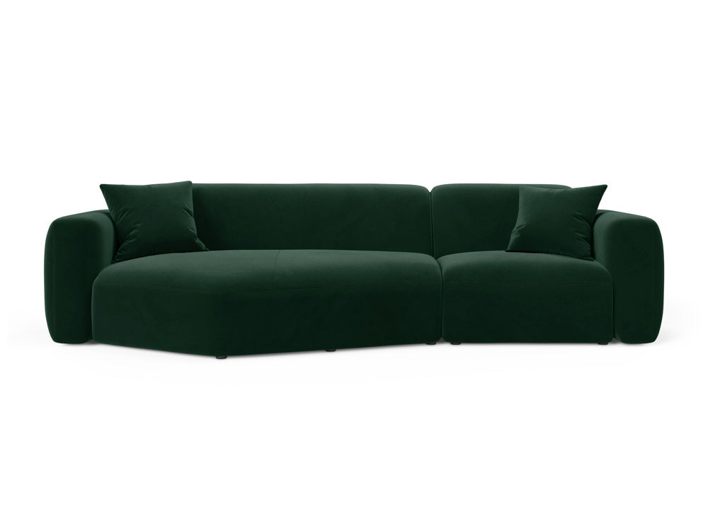 Strino Velour Modular Ecksofa links 3 Sitzer in Bottle Green-Salvador präsentiert im Onlineshop von KAQTU Design AG. L-Sofa links ist von Cosmopolitan Design