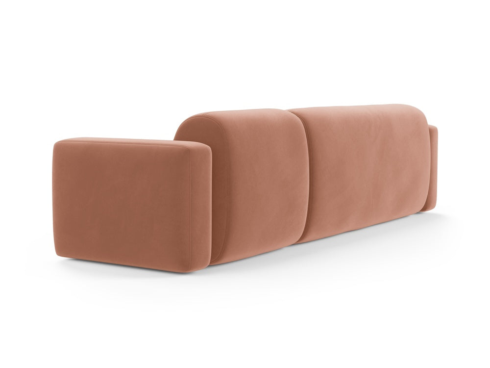 Modulares Ecksofa Strino Velour in Pink-Salvador, perfekt für moderne Wohnkonzepte. Bequem und stilvoll von Cosmopolitan Design.
