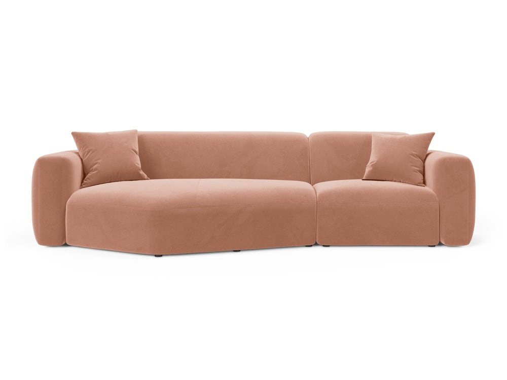 Strino Velour Modular Ecksofa links 3 Sitzer in Pink-Salvador präsentiert im Onlineshop von KAQTU Design AG. L-Sofa links ist von Cosmopolitan Design
