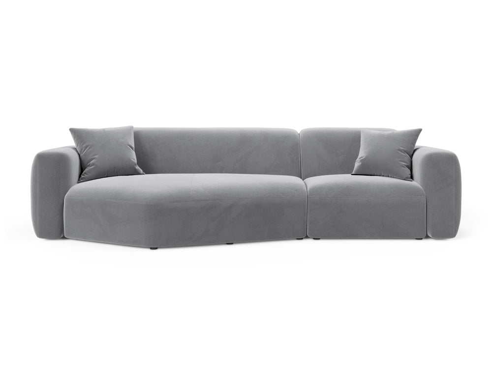 Strino Velour Modular Ecksofa links 3 Sitzer in Grey-Salvador präsentiert im Onlineshop von KAQTU Design AG. L-Sofa links ist von Cosmopolitan Design