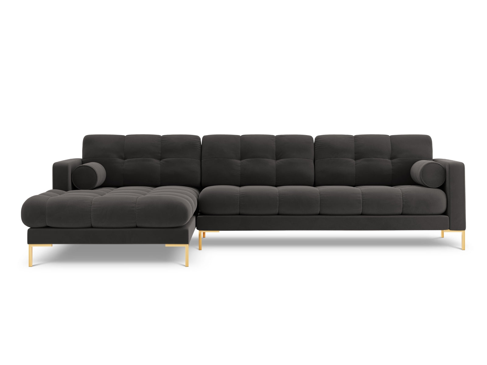 5-Sitzer Ecksofa links Bali in Dark Grey-Bluvel präsentiert im Onlineshop von KAQTU Design AG. Ecksofa links ist von Cosmopolitan Design
