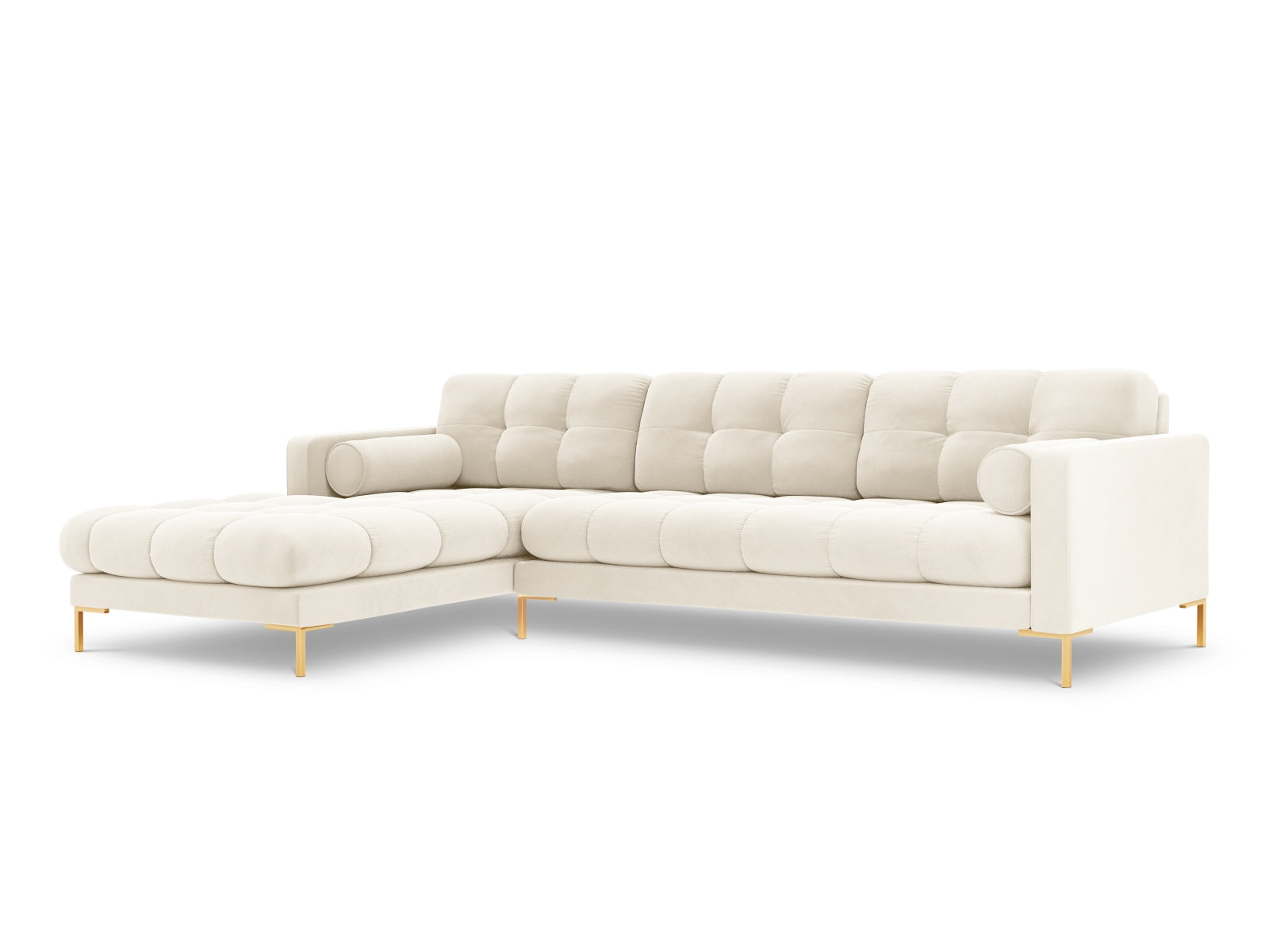 5-Sitzer Ecksofa links Bali in Light Beige-Bluvel präsentiert im Onlineshop von KAQTU Design AG. Ecksofa links ist von Cosmopolitan Design