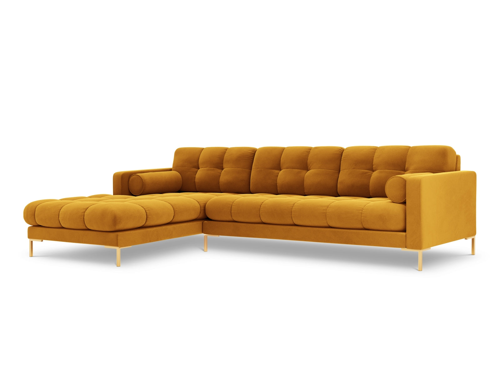 5-Sitzer Ecksofa links Bali in Yellow-Bluvel präsentiert im Onlineshop von KAQTU Design AG. Ecksofa links ist von Cosmopolitan Design