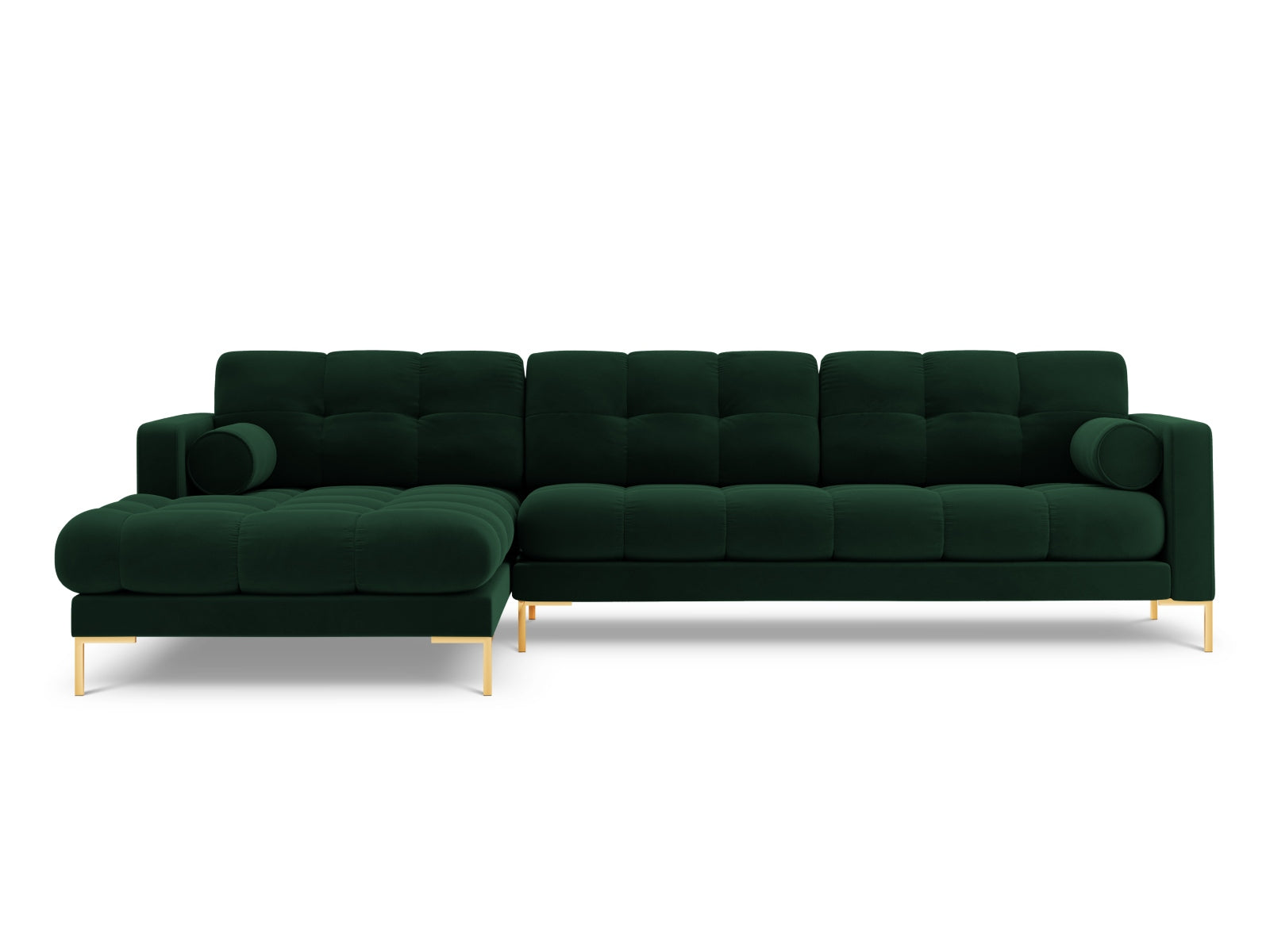 5-Sitzer Ecksofa links Bali in Bottle Green-Bluvel präsentiert im Onlineshop von KAQTU Design AG. Ecksofa links ist von Cosmopolitan Design