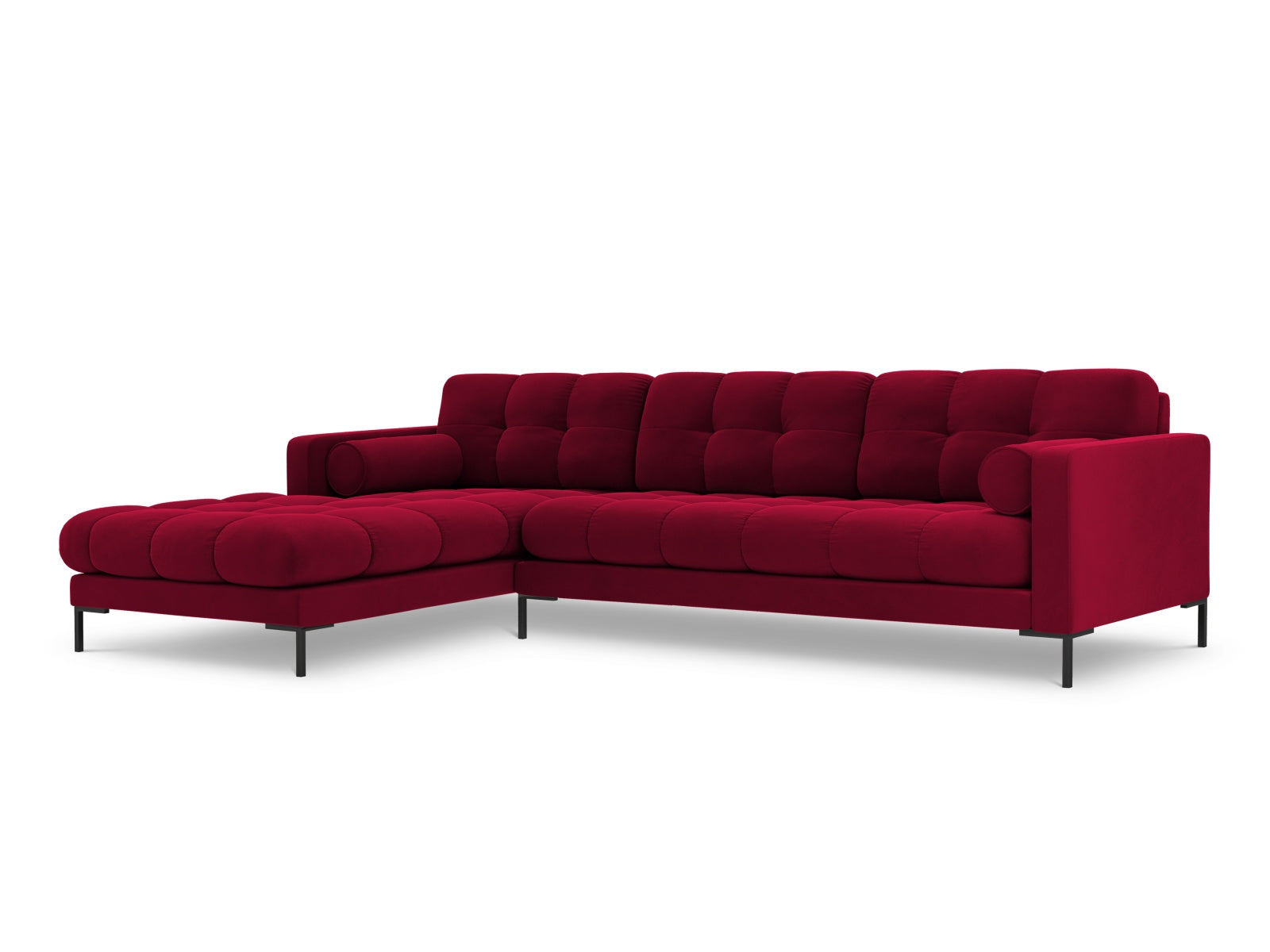 5-Sitzer Ecksofa links Bali in Red-Bluvel präsentiert im Onlineshop von KAQTU Design AG. Ecksofa links ist von Cosmopolitan Design