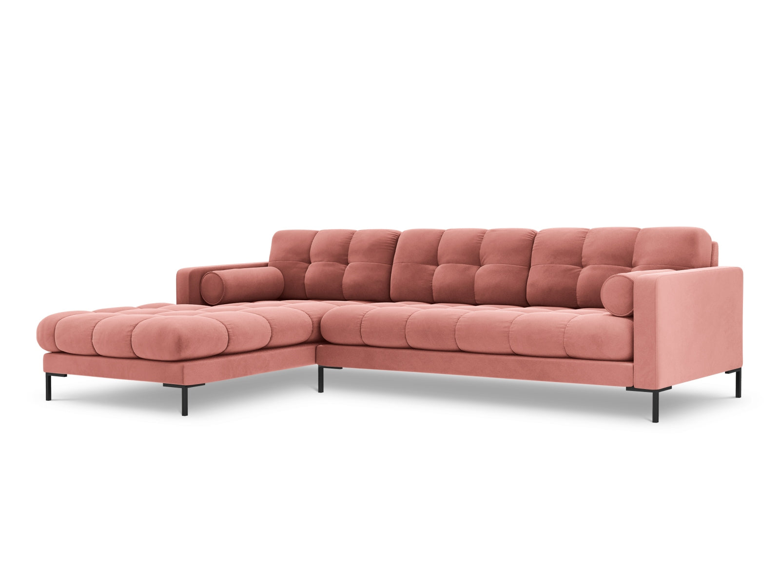 5-Sitzer Ecksofa links Bali in Pink-Bluvel präsentiert im Onlineshop von KAQTU Design AG. Ecksofa links ist von Cosmopolitan Design