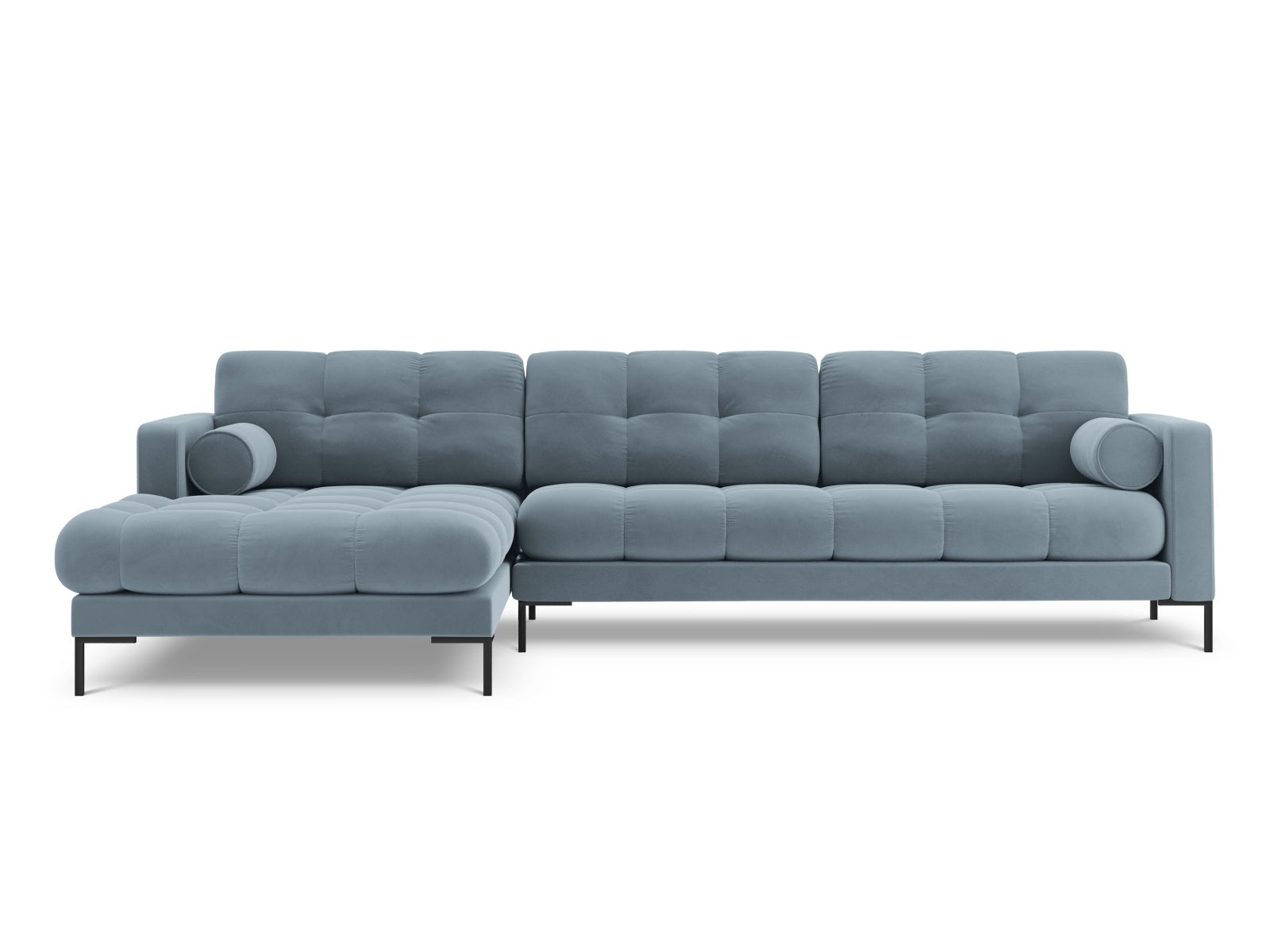 5-Sitzer Ecksofa links Bali in Light Blue-Bluvel präsentiert im Onlineshop von KAQTU Design AG. Ecksofa links ist von Cosmopolitan Design