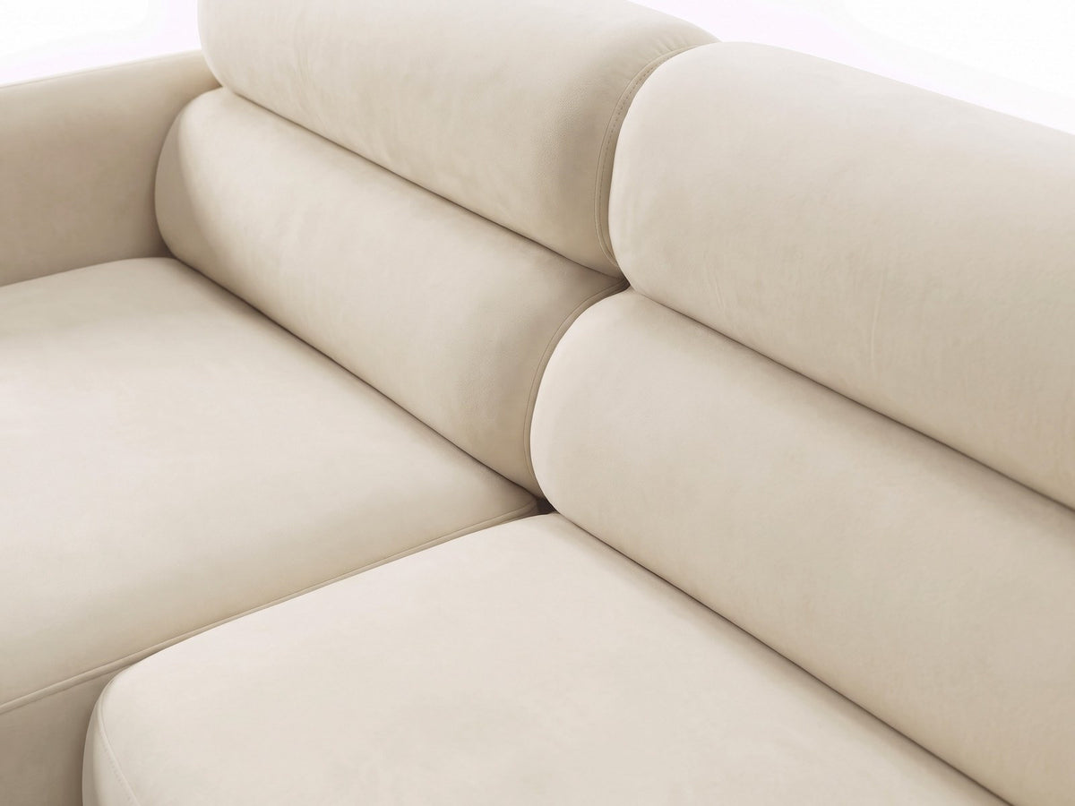 Ecksofa links Malmo von Cosmopolitan Design mit Bluvel-Bezug und flachen schwarzen Beinen