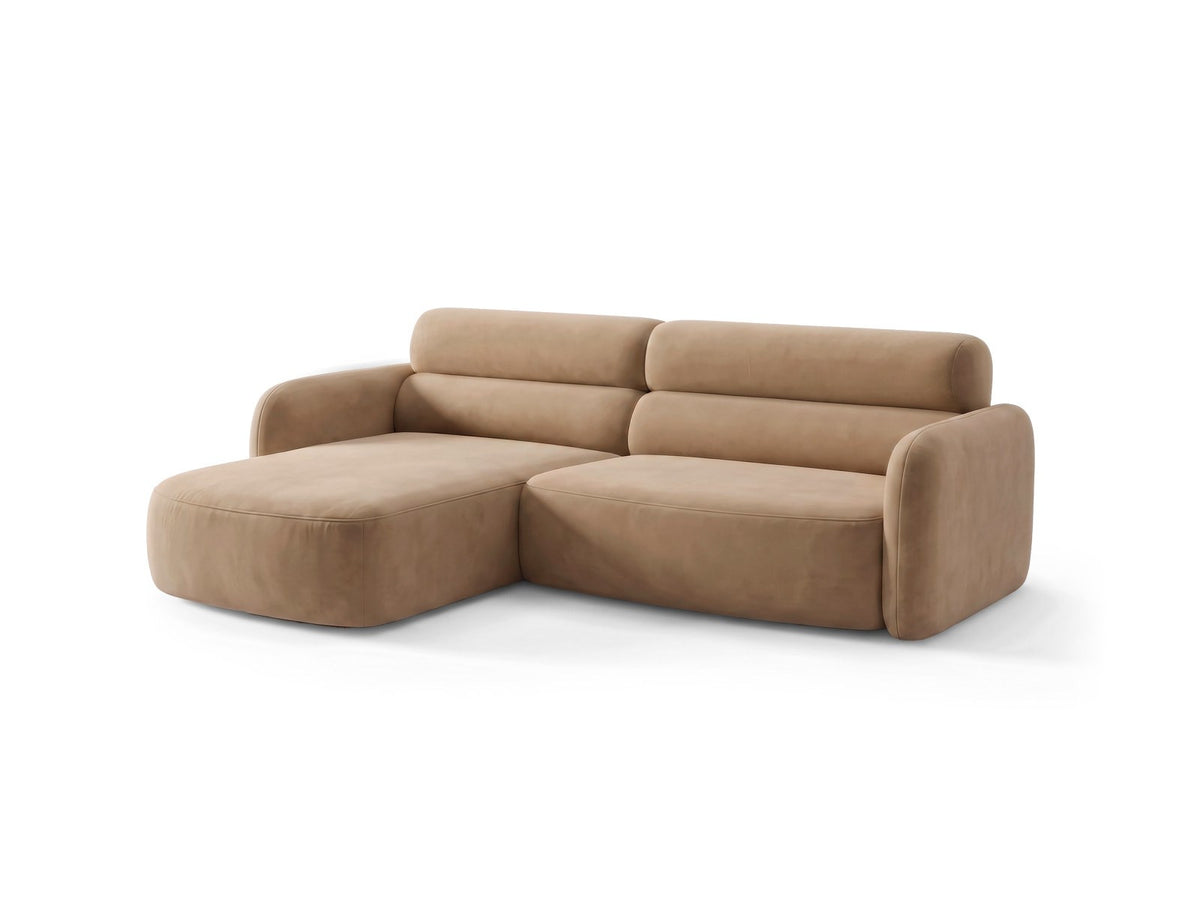 Ecksofa links Malmo von Cosmopolitan Design mit Bluvel-Bezug und flachen schwarzen Beinen