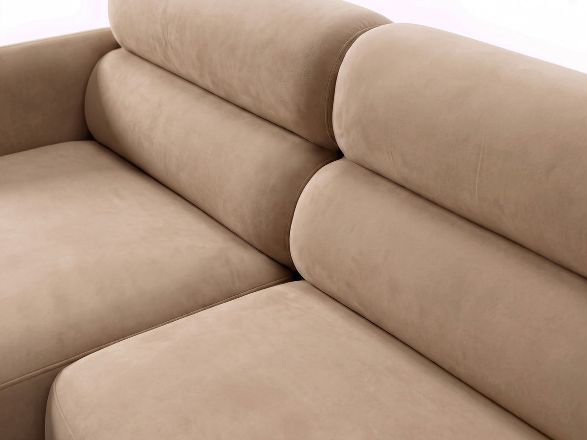 Ecksofa links Malmo von Cosmopolitan Design mit Bluvel-Bezug und flachen schwarzen Beinen