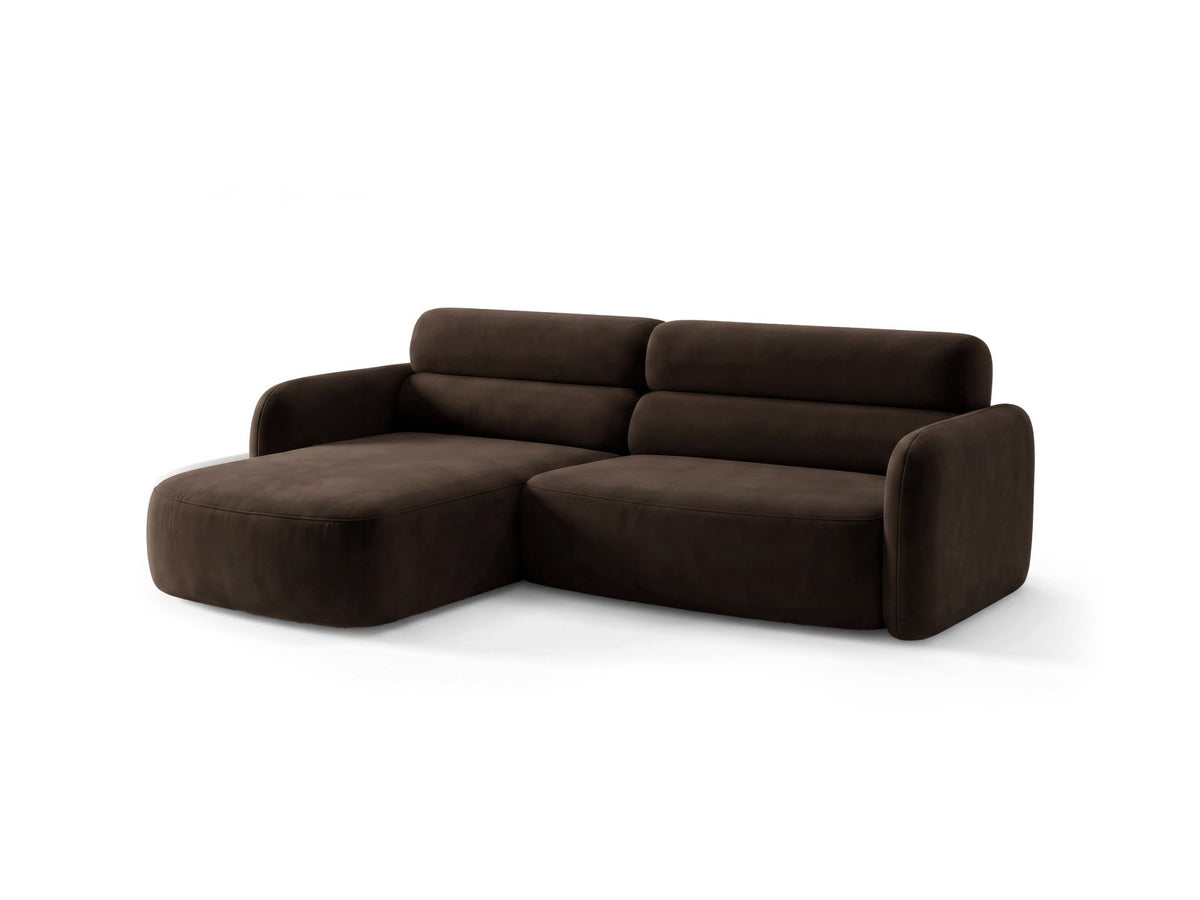 Ecksofa links Malmo von Cosmopolitan Design mit Bluvel-Bezug und flachen schwarzen Beinen
