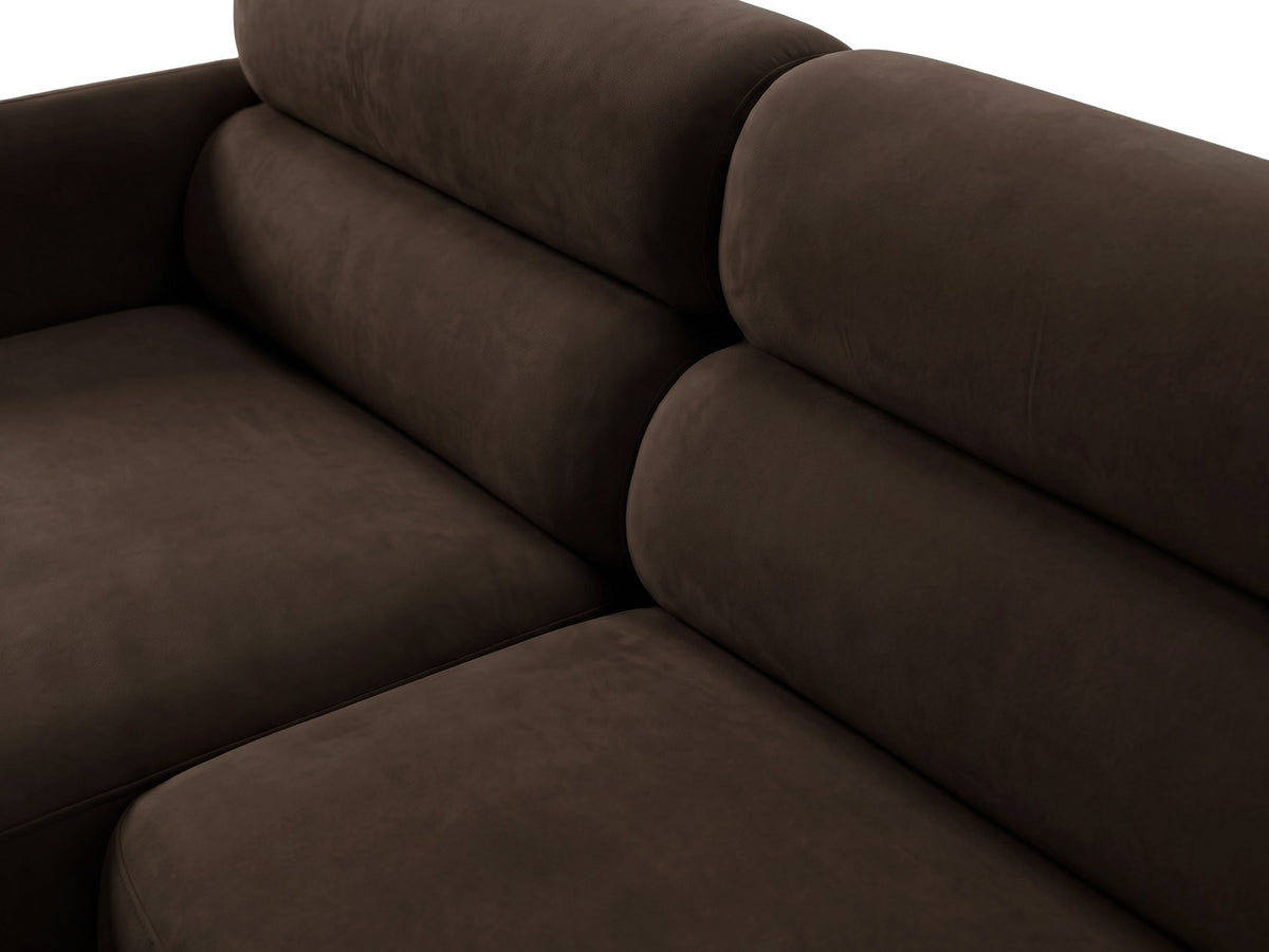 Ecksofa links Malmo von Cosmopolitan Design mit Bluvel-Bezug und flachen schwarzen Beinen