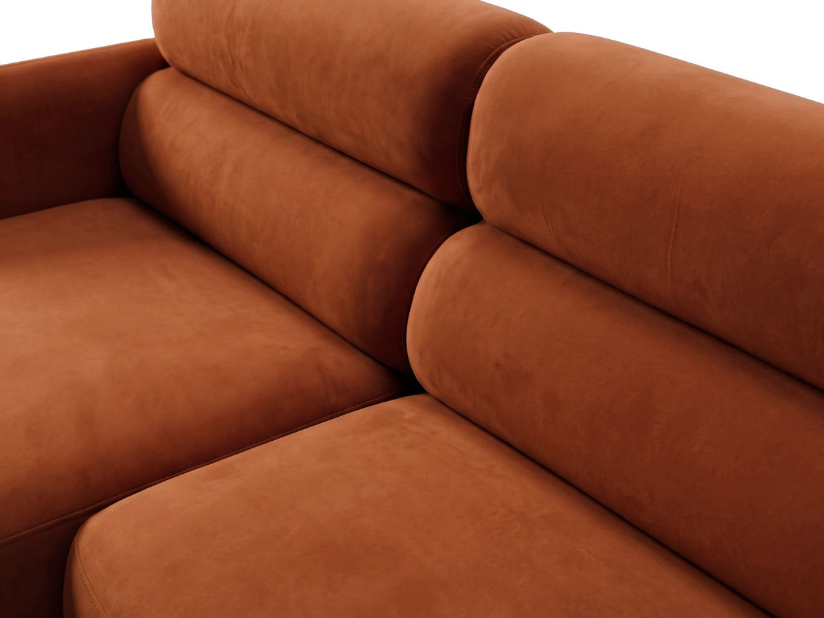Ecksofa links Malmo von Cosmopolitan Design mit Bluvel-Bezug und flachen schwarzen Beinen